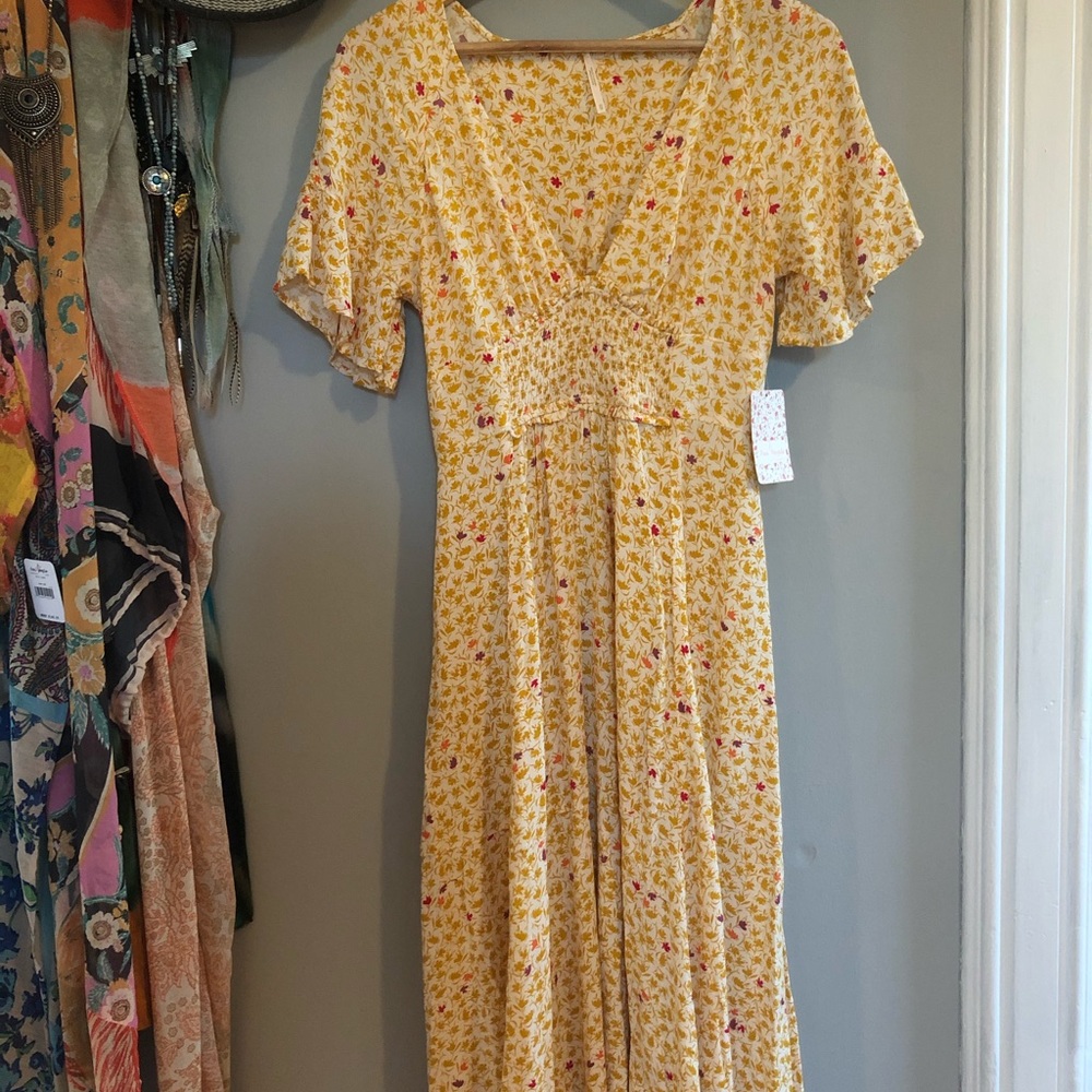 Free People 🌼 in full bloom 🌼 ivory yellow dress - Picture 5 of 7